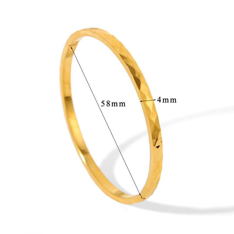 Gelang Wanita Retro Lapis Emas 18K - Stainless Steel, Tidak Kusam, Elegan & Cocok untuk Prom! - 我的商店