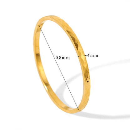 Gelang Wanita Retro Lapis Emas 18K - Stainless Steel, Tidak Kusam, Elegan & Cocok untuk Prom! - 我的商店