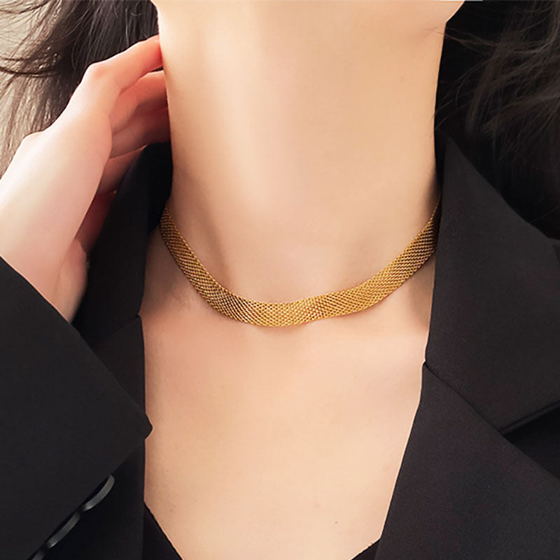 Gosir 18k Gold Plated Chain Necklace for Women Stainless Steel Jewelry Daily Non Tarnish Accessories for Girls Birthday Gift - 我的商店