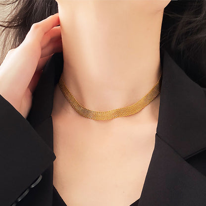 Gosir 18k Gold Plated Chain Necklace for Women Stainless Steel Jewelry Daily Non Tarnish Accessories for Girls Birthday Gift - 我的商店