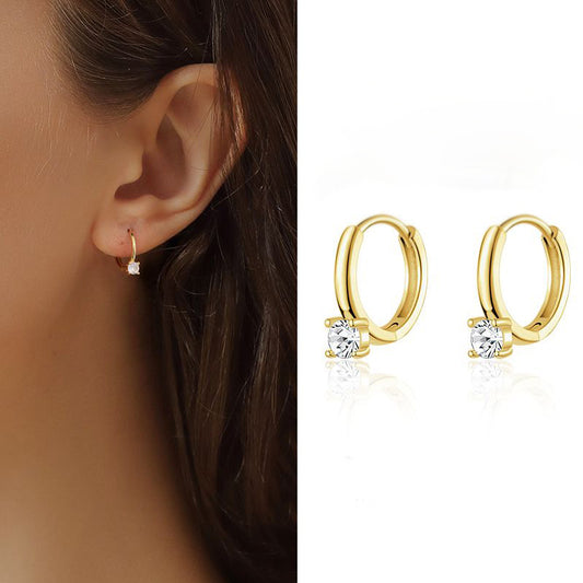 Anting Berlian Wanita - Emas Hypoallergenic Gantung, Aksesoris Mewah & Aman untuk Kulit - 我的商店