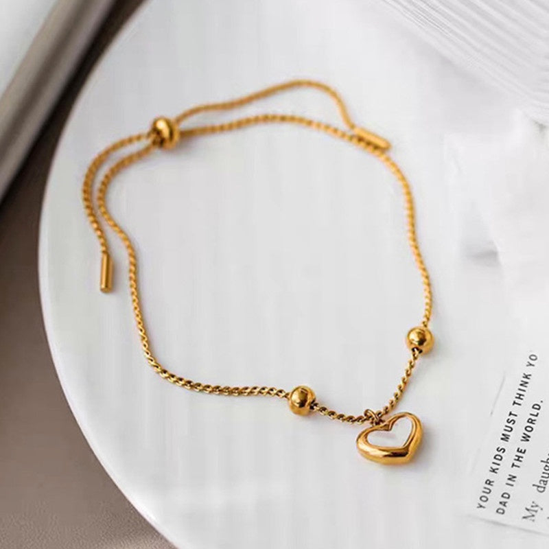 Kalung Choker Wanita Liontin Hati Kupu-Kupu - Stainless Steel Lapis Emas Putih, Elegan & Cocok untuk Setiap Acara! - 我的商店
