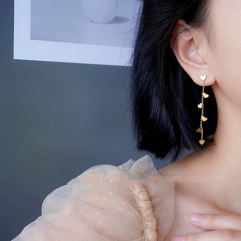 Anting Hati Pembawa Keberuntungan - Emas Stainless Steel Hypoallergenic untuk Wanita - 我的商店