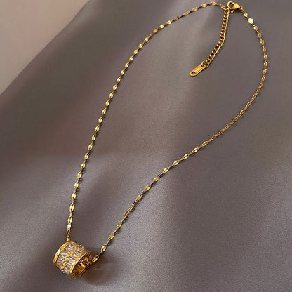 Kalung Wanita Klasik - Rantai Emas Stainless Steel dengan Liontim Elegan - 我的商店