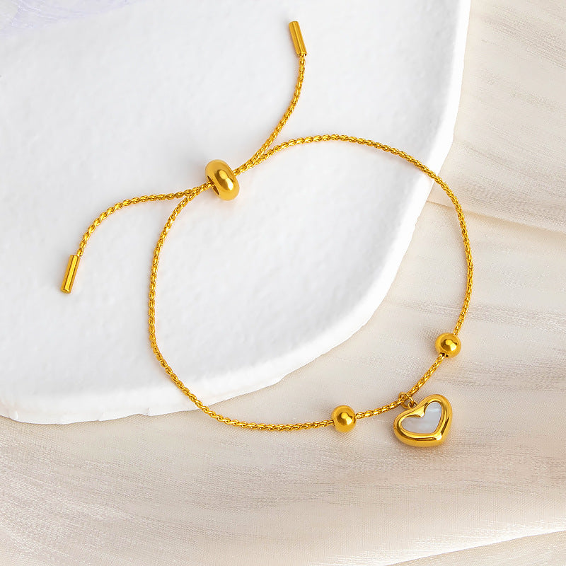 Gelang Wanita - Stainless Steel Emas 18K Anti Kusam, Aksesoris Fashion Elegan - 我的商店
