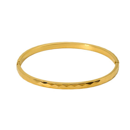 Gelang Wanita Retro Lapis Emas 18K - Stainless Steel, Tidak Kusam, Elegan & Cocok untuk Prom! - 我的商店