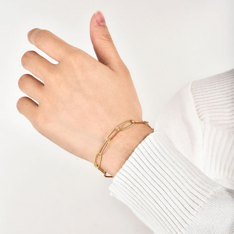 Gosir Gelang Wanita Lapis Emas 18K - Stainless Steel, Elegan & Cocok untuk Hadiah Ulang Tahun! - 我的商店