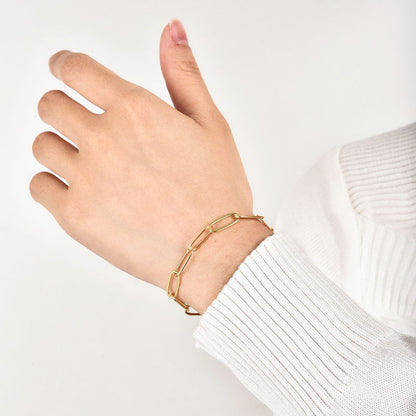 Gosir Gelang Wanita Lapis Emas 18K - Stainless Steel, Elegan & Cocok untuk Hadiah Ulang Tahun! - 我的商店