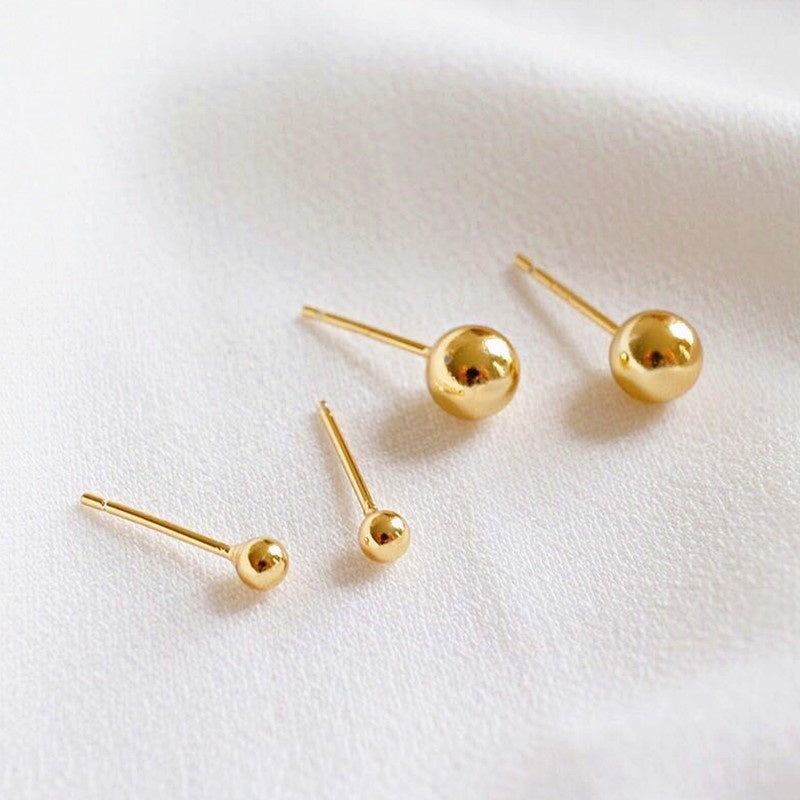 Anting Titanium Bola Gold Trending Elegan Korea Fashio Style - 我的商店