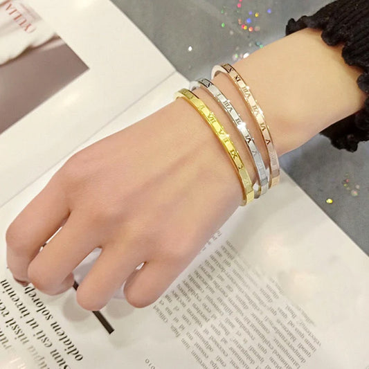 Gelang Wanita Angka Romawi - Tidak Kusam & Tidak Pudar, Elegan & Cocok untuk Hadiah! - 我的商店