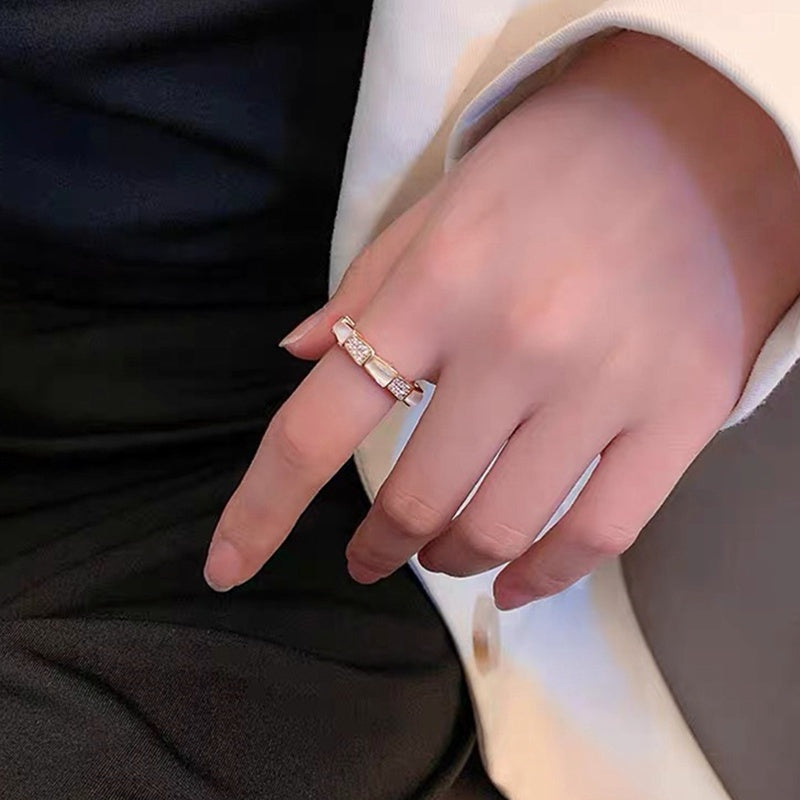 Cincin Wanita Bambu Adjustable - Emas, Tidak Kusam, Elegan & Cocok untuk Setiap Ukuran Jari! - 我的商店
