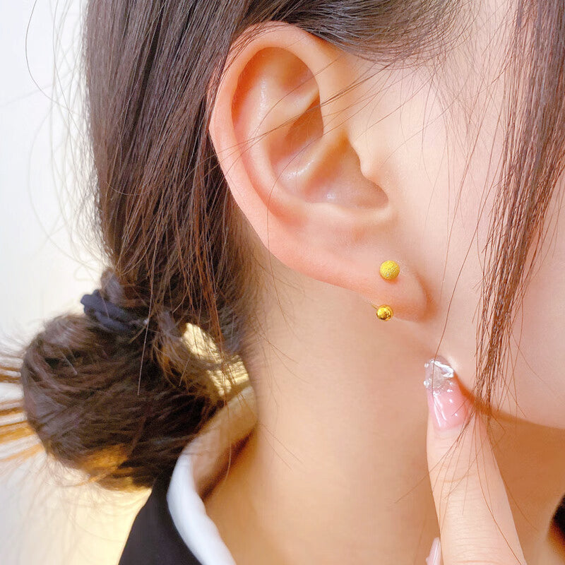 Anting Stud Manik Lapisan Emas 18k untuk Wanita - Perhiasan Stainless Steel | Aksesoris Fashion Murah dan Elegan - 我的商店