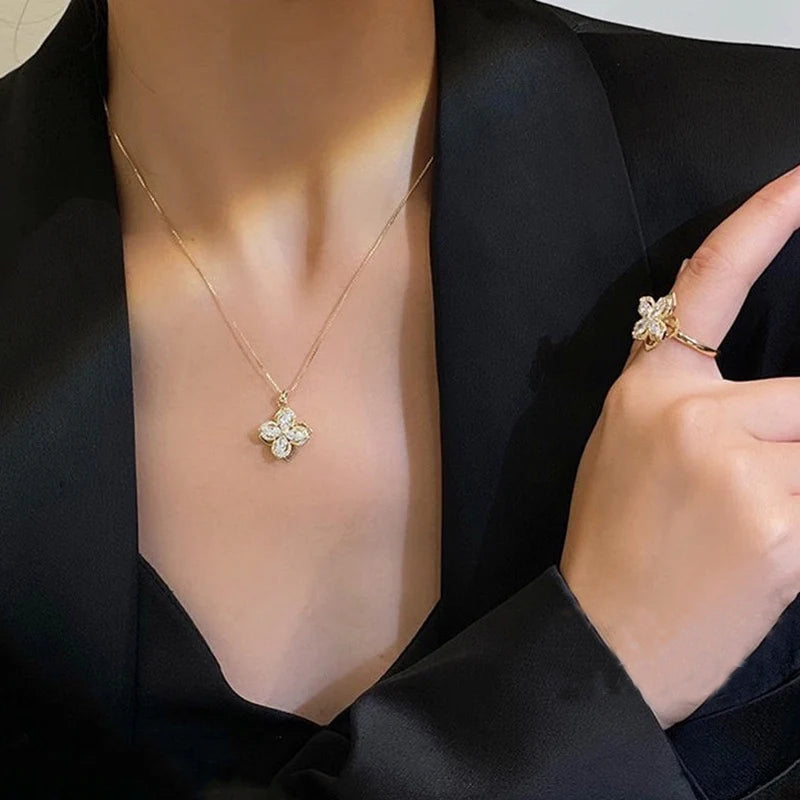 Wanita Four Leaf Clover Kalung - tahan kalung emas kalung kalung elegan perhiasan - 我的商店