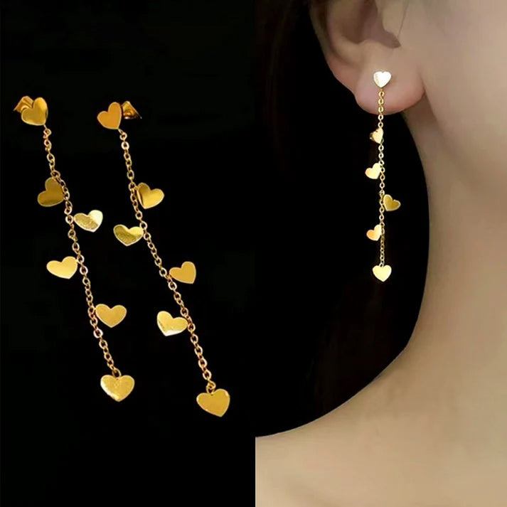 Anting Hati Pembawa Keberuntungan - Emas Stainless Steel Hypoallergenic untuk Wanita - 我的商店