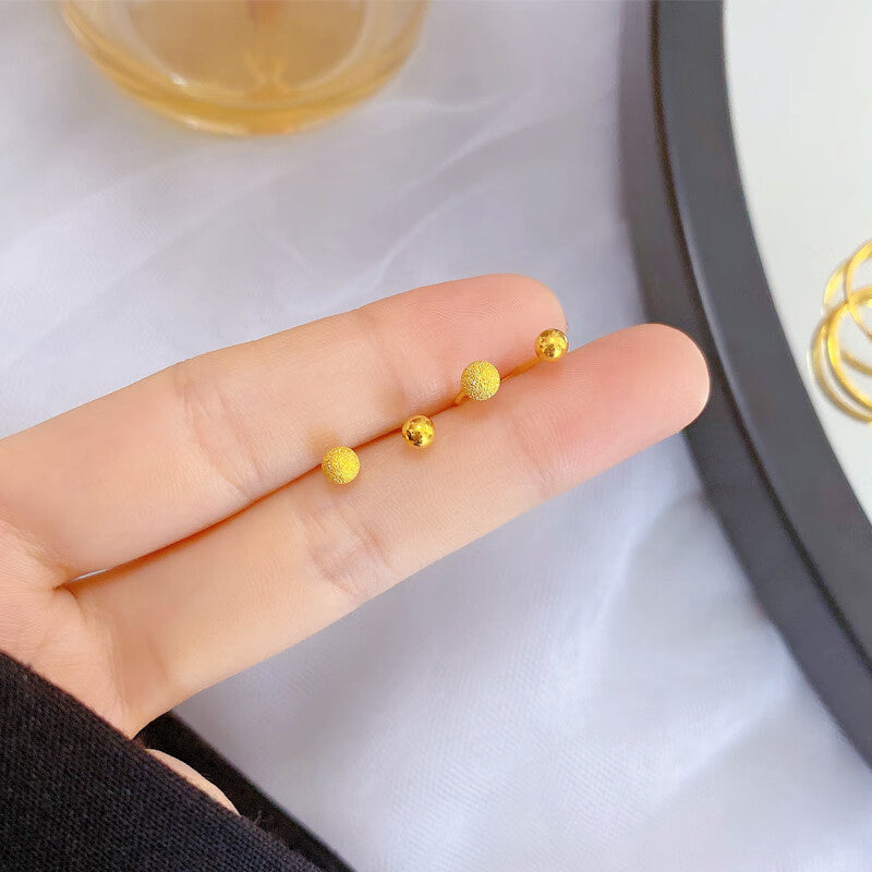 Anting Stud Manik Lapisan Emas 18k untuk Wanita - Perhiasan Stainless Steel | Aksesoris Fashion Murah dan Elegan - 我的商店