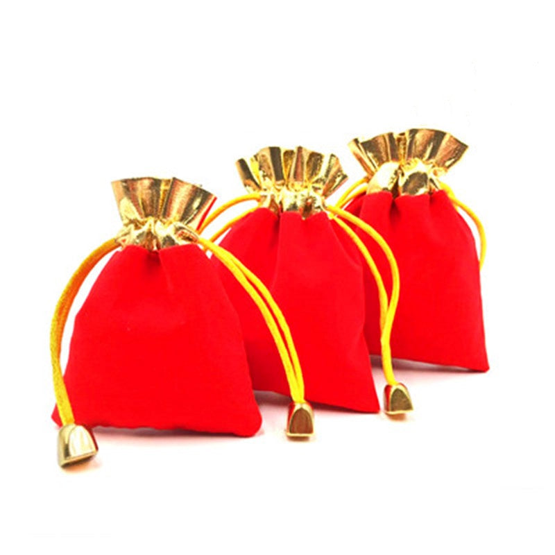 Kantong Velvet untuk Kemasan Perhiasan - Tas Hadiah Lucky Red, Praktis & Elegan! - 我的商店