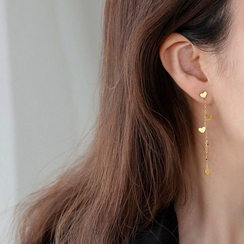 Anting Hati Pembawa Keberuntungan - Emas Stainless Steel Hypoallergenic untuk Wanita - 我的商店