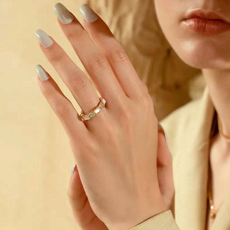 Cincin Wanita Bambu Adjustable - Emas, Tidak Kusam, Elegan & Cocok untuk Setiap Ukuran Jari! - 我的商店