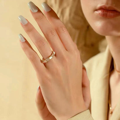 Cincin Wanita Bambu Adjustable - Emas, Tidak Kusam, Elegan & Cocok untuk Setiap Ukuran Jari! - 我的商店