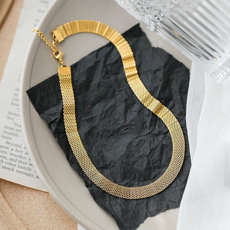 Gosir 18k Gold Plated Chain Necklace for Women Stainless Steel Jewelry Daily Non Tarnish Accessories for Girls Birthday Gift - 我的商店