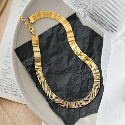 Gosir 18k Gold Plated Chain Necklace for Women Stainless Steel Jewelry Daily Non Tarnish Accessories for Girls Birthday Gift - 我的商店