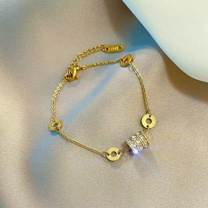 Gelang Berlian Romawi untuk Wanita – Bangle Emas Vintage, Perhiasan Aksesori Elegan - 我的商店