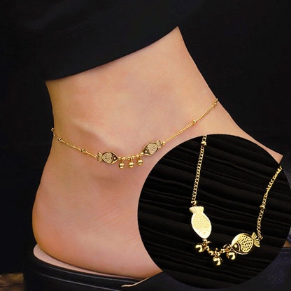 Gelang Kaki Wanita Vintage Liontin Hati - Stainless Steel, Tidak Kusam & Tidak Pudar, Elegan & Awet! - 我的商店