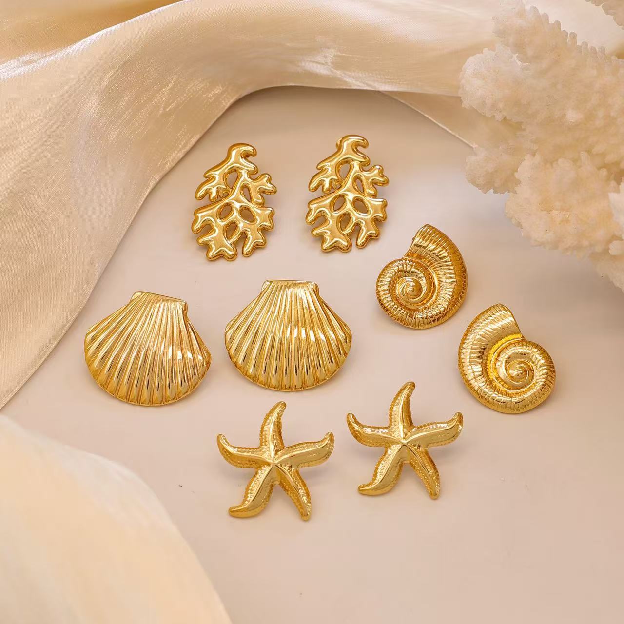 Anting Bintang Laut Stainless Steel Wanita - Gaya Laut Musim Panas yang Elegan Grosir perhiasandirect