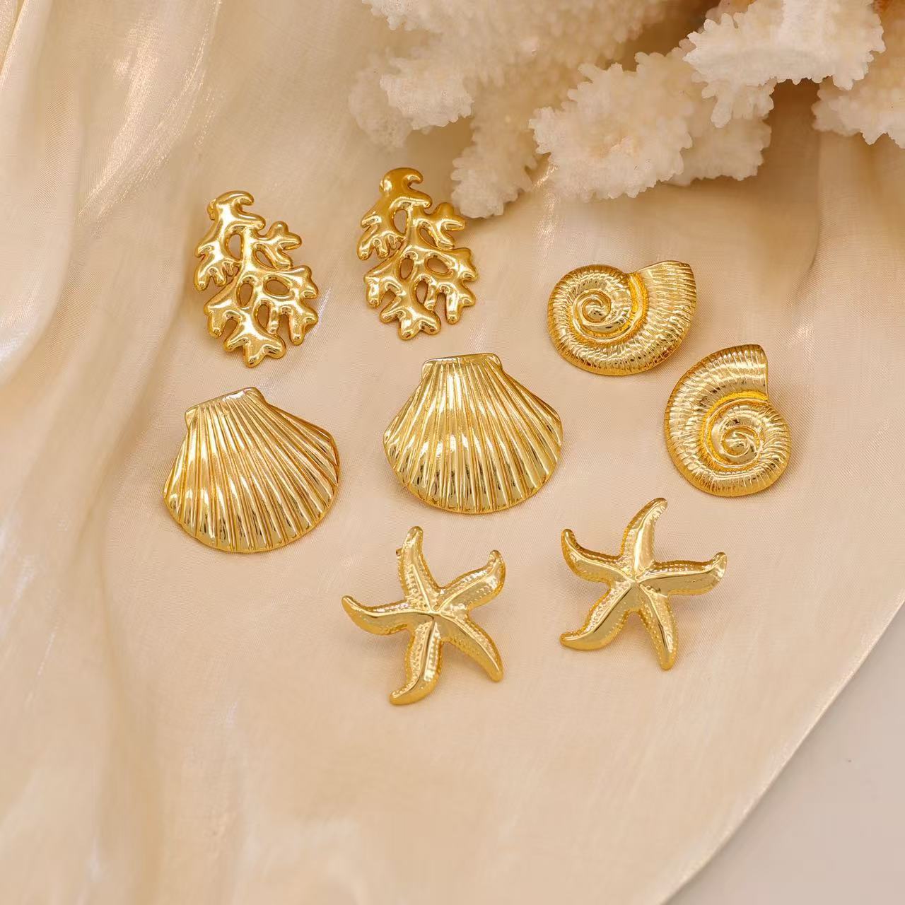 Anting Bintang Laut Stainless Steel Wanita - Gaya Laut Musim Panas yang Elegan Grosir perhiasandirect