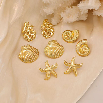 Anting Bintang Laut Stainless Steel Wanita - Gaya Laut Musim Panas yang Elegan Grosir perhiasandirect