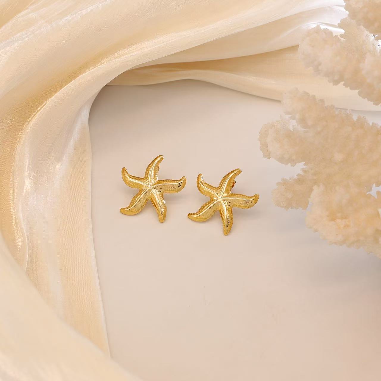 Anting Bintang Laut Stainless Steel Wanita - Gaya Laut Musim Panas yang Elegan Grosir perhiasandirect