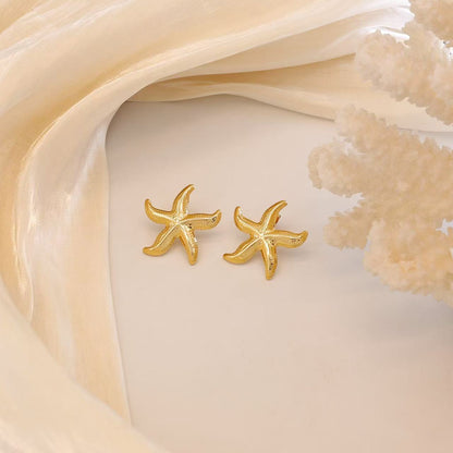 Anting Bintang Laut Stainless Steel Wanita - Gaya Laut Musim Panas yang Elegan Grosir perhiasandirect