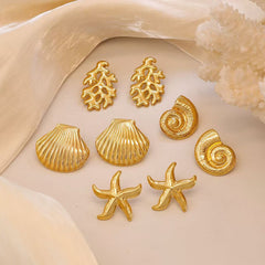 Anting Bintang Laut Stainless Steel Wanita - Gaya Laut Musim Panas yang Elegan Grosir