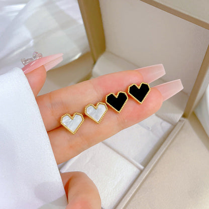 Anting Hati Titanium – Gaya Sederhana & Kasual, 1 Pasang perhiasandirect