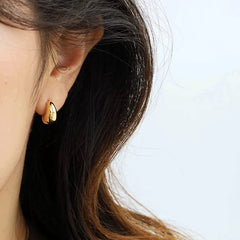 Anting Jarum Perak Korea Logam Ceruk Berbentuk C Anting Desain Ceruk Gaya