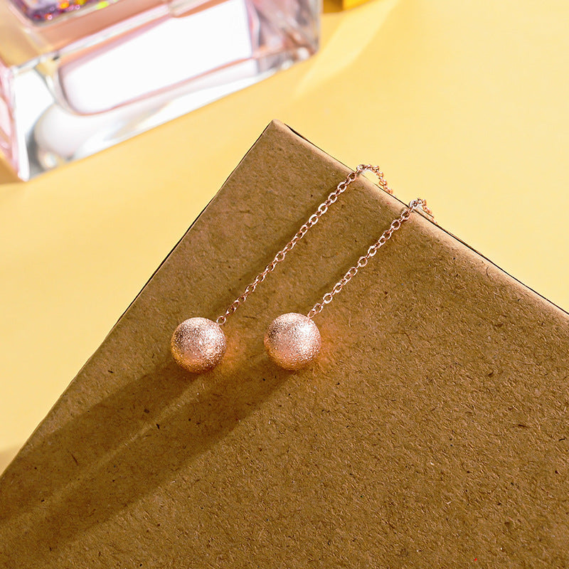 Anting Manik Titanium Wanita – Gaya Korea Sederhana Lapis Emas 18K perhiasandirect