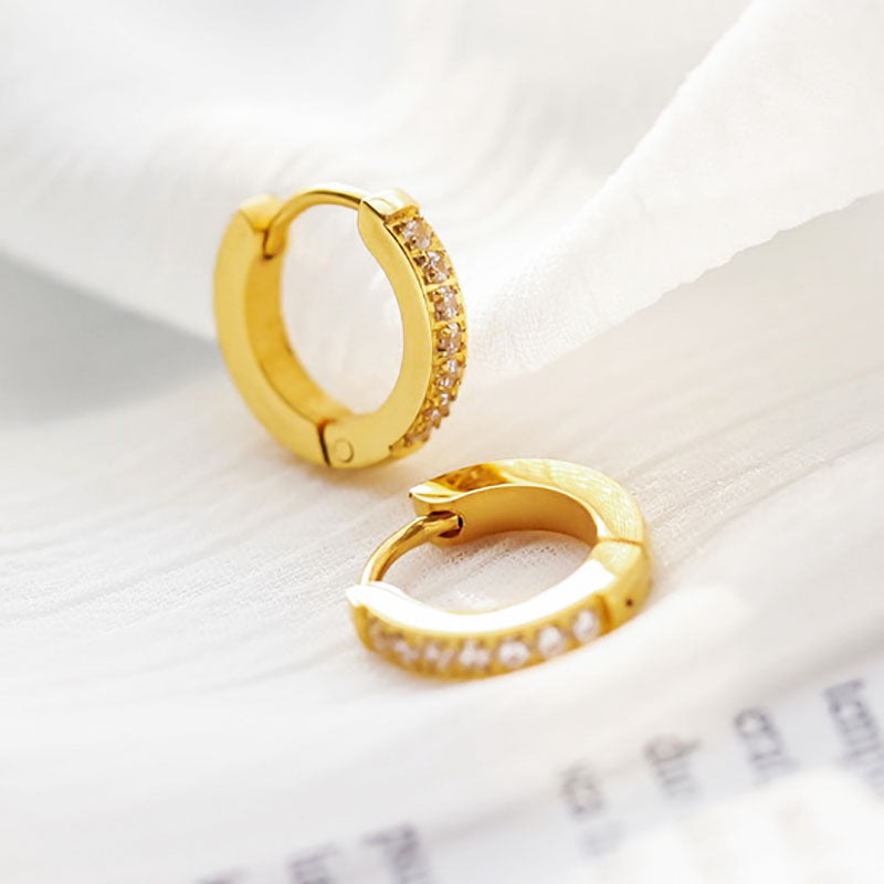 Anting Pasangan 18K Gold – Stainless Steel Elegan, Aksesoris Wanita Trendi, Grosir Terbaik6