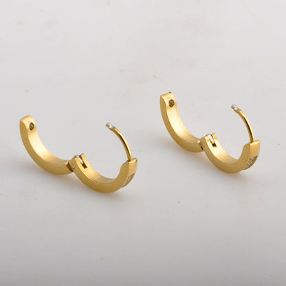 Anting Pasangan 18K Gold – Stainless Steel Elegan, Aksesoris Wanita Trendi, Grosir Terbaik7