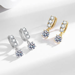 Anting Rumbai Enam Cabang Moissanite Simulasi – Perhiasan Pernikahan Elegan untuk Wanita