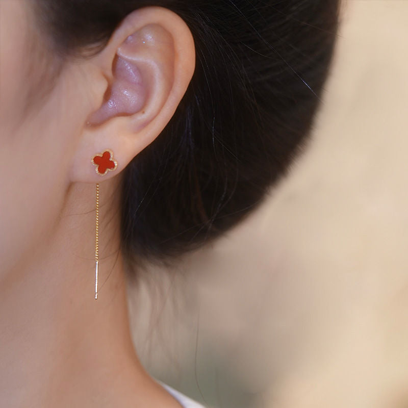 Anting Rumbai Four-leaf clover Elegan – Anting Wanita Fashion Terbaru 2025-9