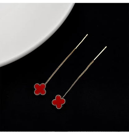 Anting Rumbai Four-leaf clover Elegan – Anting Wanita Fashion Terbaru 20254
