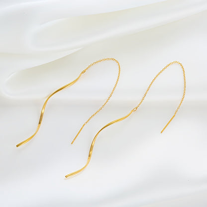 Anting Rumbai Panjang Wanita – Gaya Baru Elegan dari Baja Titanium Anti Karat perhiasandirect