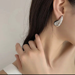 Anting Stainless Steel Model Tetes Air - Gaya Simple Lapis Emas 18K