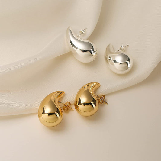Anting Stainless Steel Model Tetes Air - Gaya Simple Lapis Emas 18K - perhiasandirect