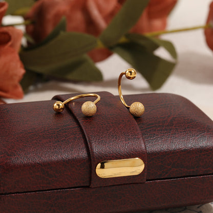 Anting Tulang Telinga U Shape – Frosted Beans, Sekrup Titanium Modis perhiasandirect