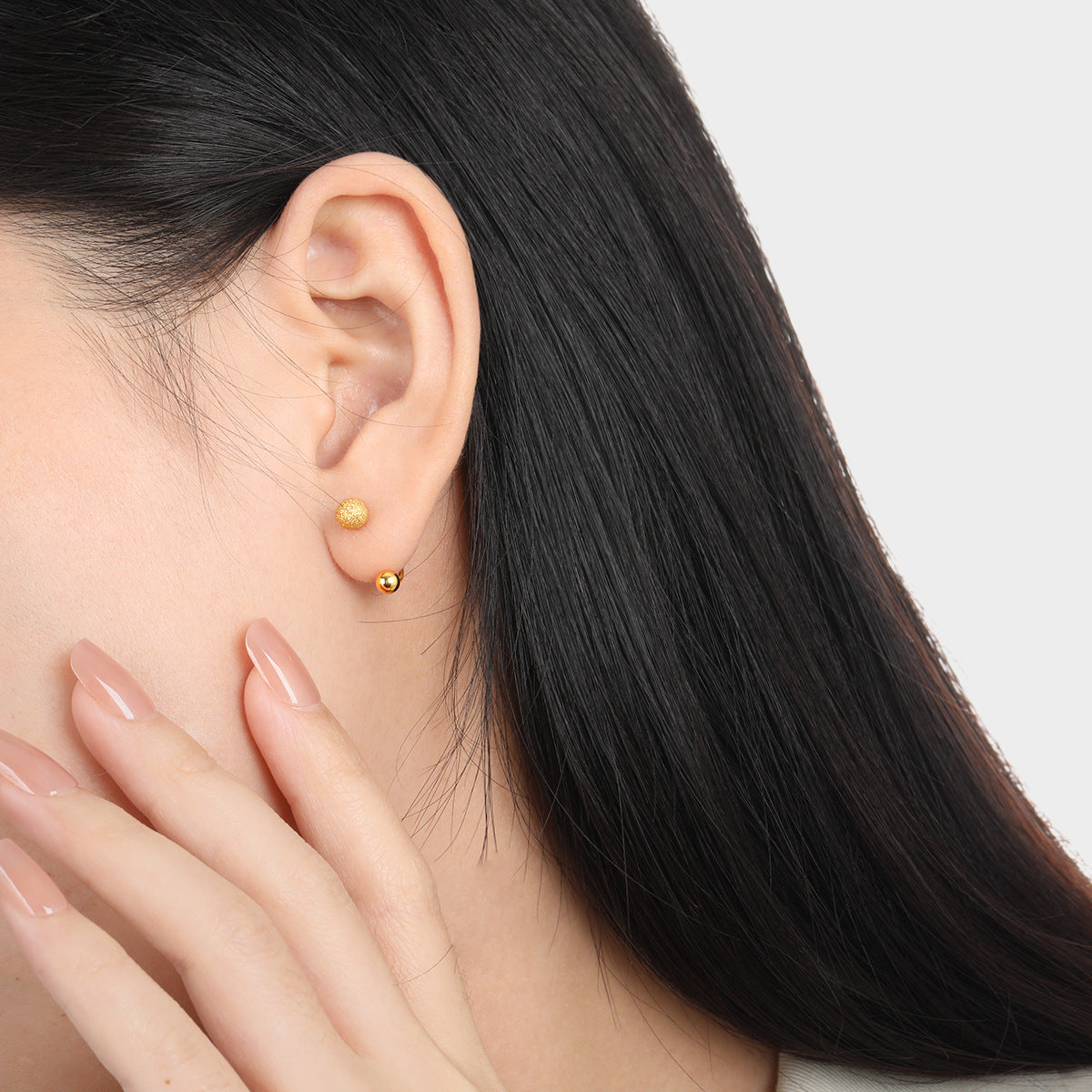Anting Tulang Telinga U Shape – Frosted Beans, Sekrup Titanium Modis perhiasandirect