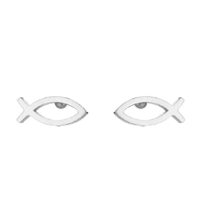 Anting Tusuk Ikan Stainless Steel  – Gaya Simple, Lapisan Emas 18K perhiasandirect
