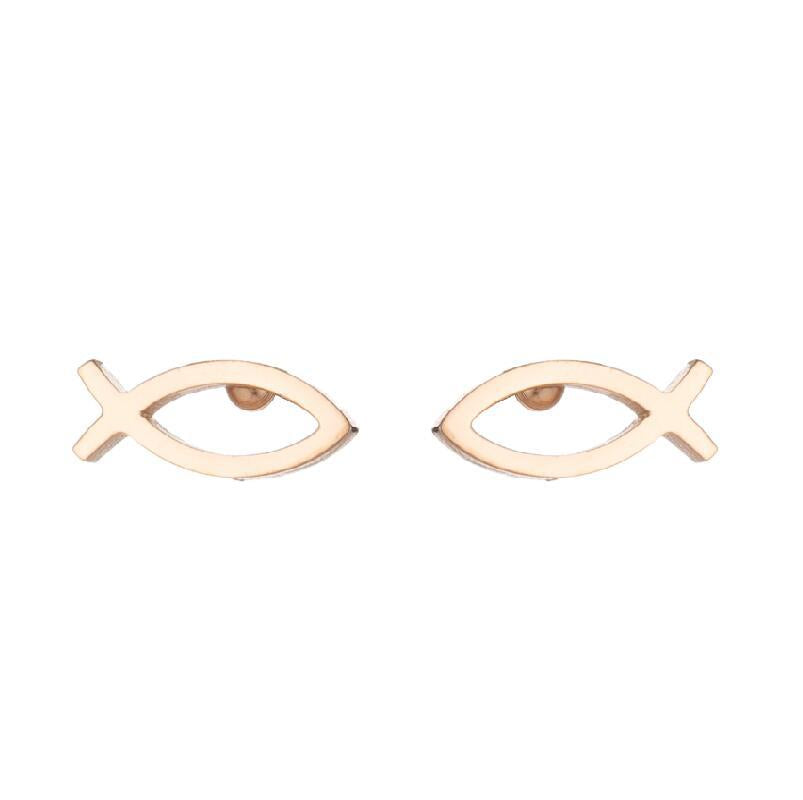 Anting Tusuk Ikan Stainless Steel  – Gaya Simple, Lapisan Emas 18K perhiasandirect5