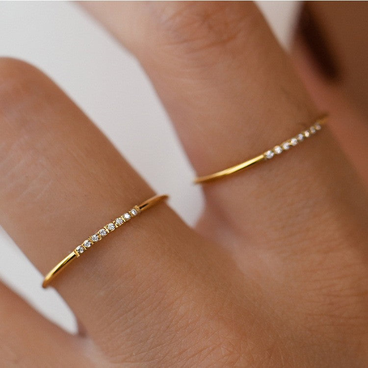 Cincin 8 Berlian Wanita - Perhiasan Emas Elegan, Aksesoris Fashion Trendy, Grosir Harga Terbaik 2