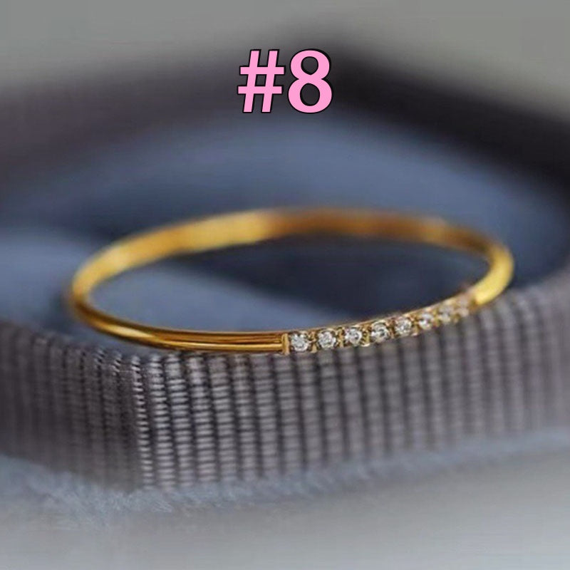 Cincin 8 Berlian Wanita - Perhiasan Emas Elegan, Aksesoris Fashion Trendy, Grosir Harga Terbaik 5